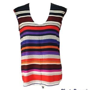 Striped J-Crew sleeveless top pre-owned size 2  XS career blouse shell